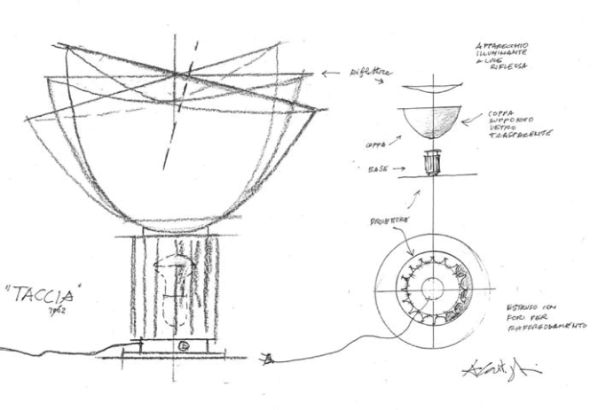 Original drawing of Taccia by Achille and Pier Giacomo Castiglioni, 1962