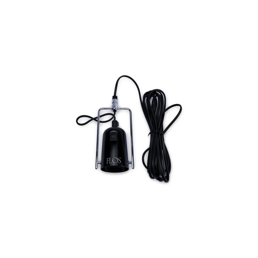 265/265 Small Black UL lamp holder with reflector support and electrical cable assembly