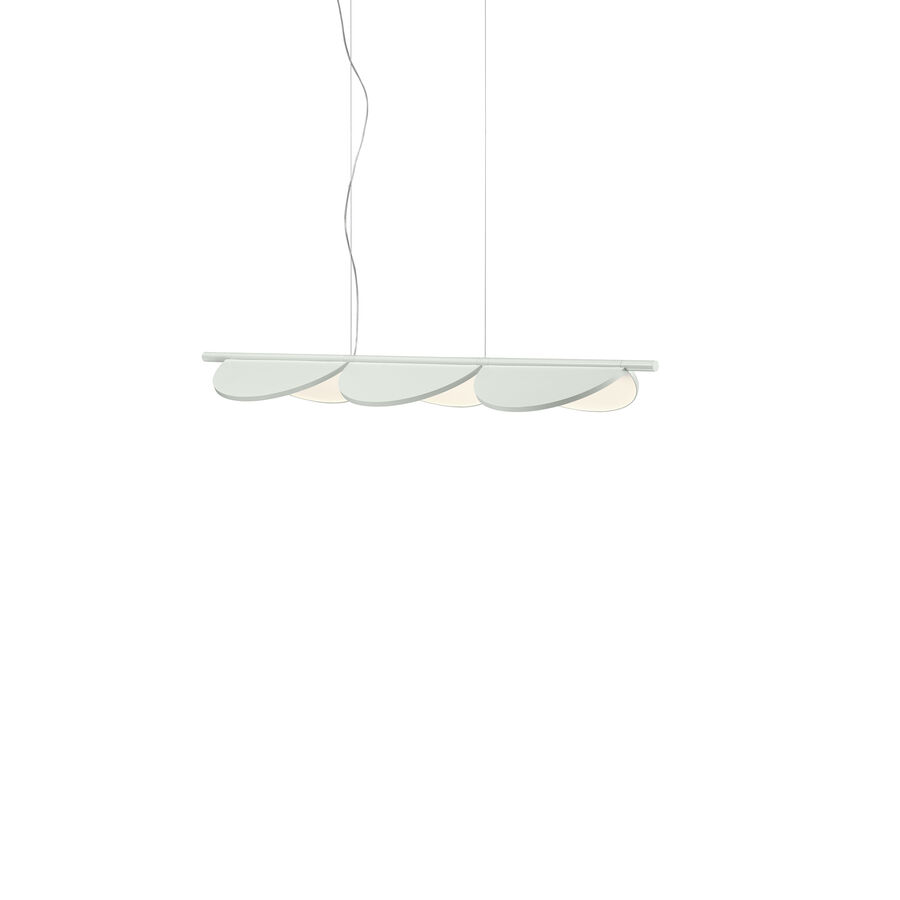 Flos Almendra Linear Suspension 3 lamp, White Lamps
