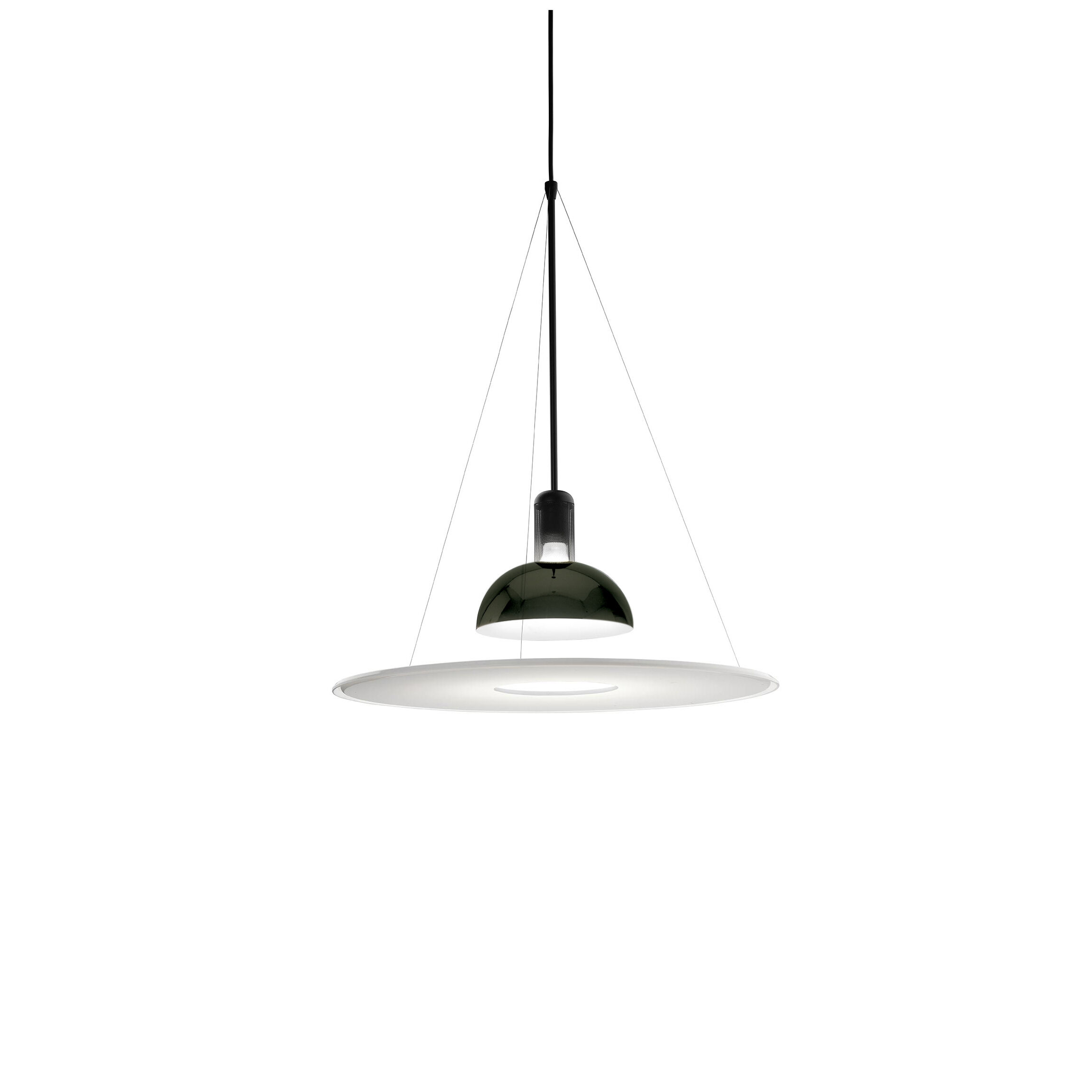 Frisbi Pendant Ceiling Dimmable Lamp in Black or Nickel Pendant