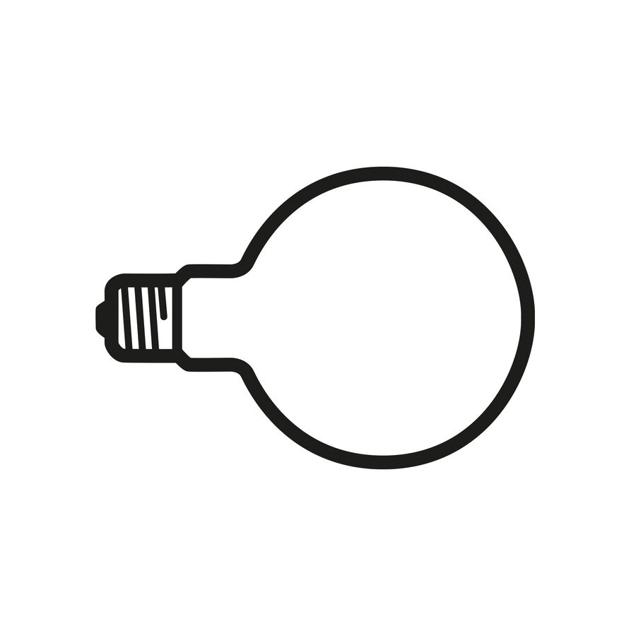 Flos 60W E12 Candelabra Base Globe Shape Incandescent Lamp lamp, Bulbs