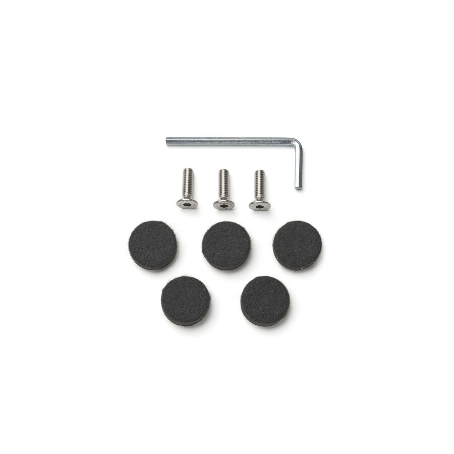 Screws with allen key and feet pads