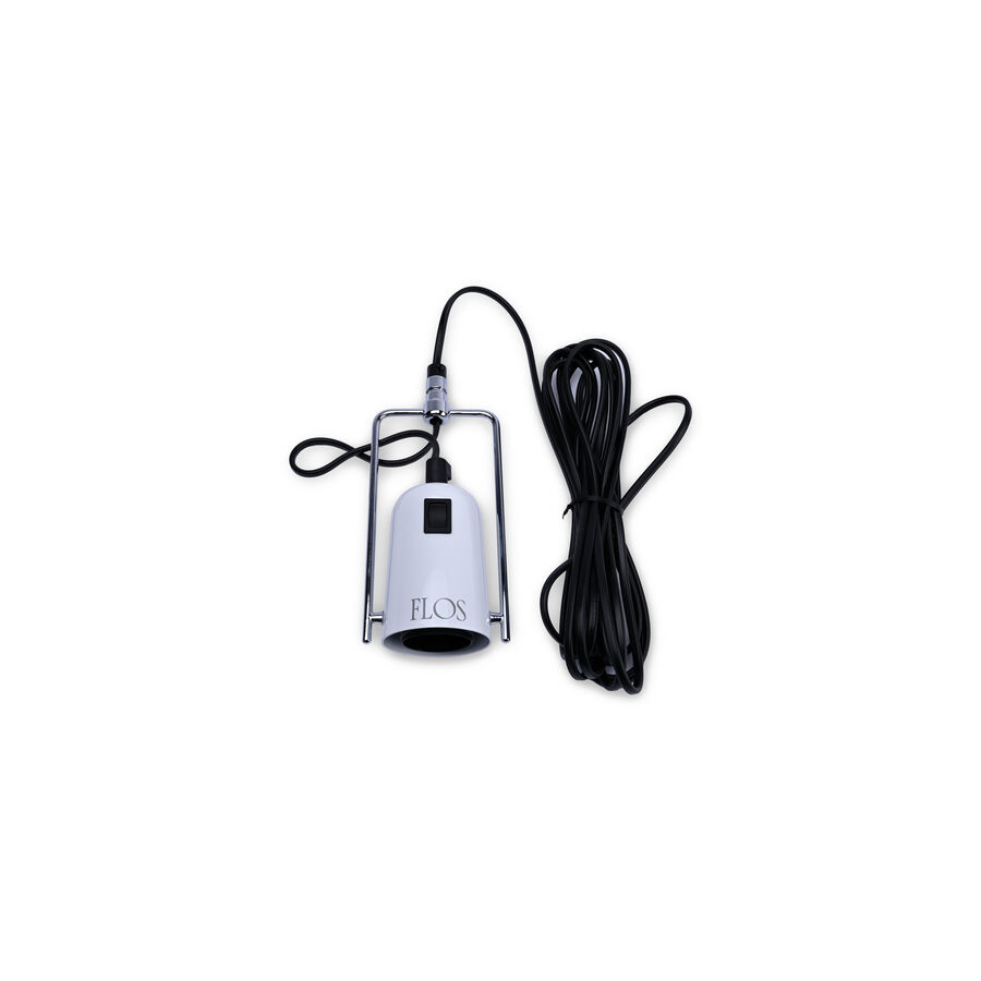 Flos Original Spare Part 265/265 Small White lamp holder with reflector support and electrical cable assembly