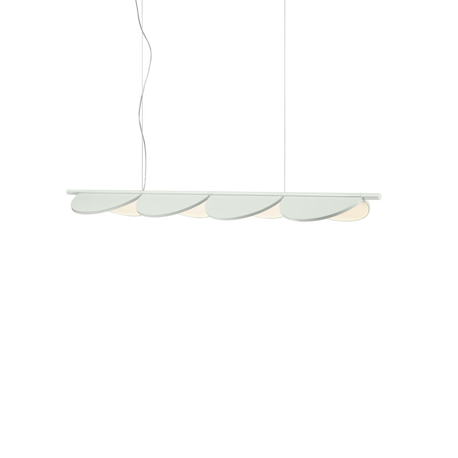 Flos Almendra Linear Suspension 4 lamp, White Lamps