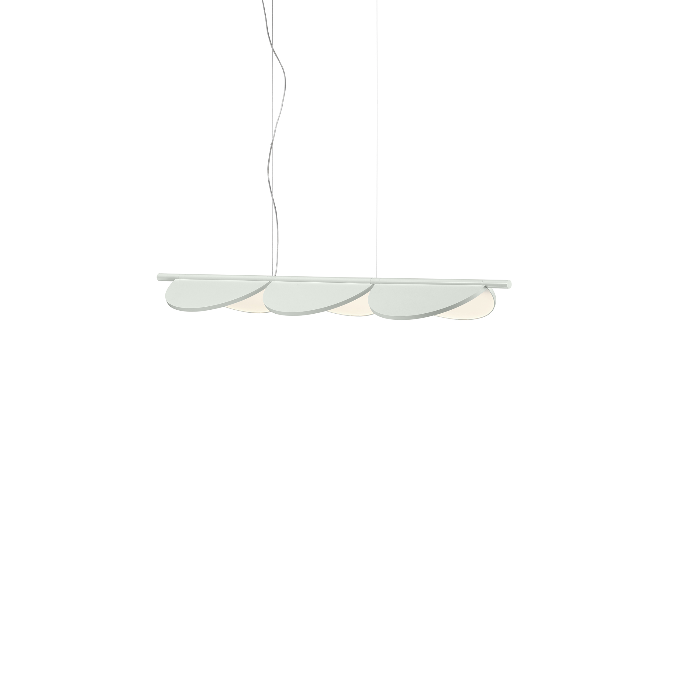 Flos Almendra Linear Suspension 3 lamp, White Lamps