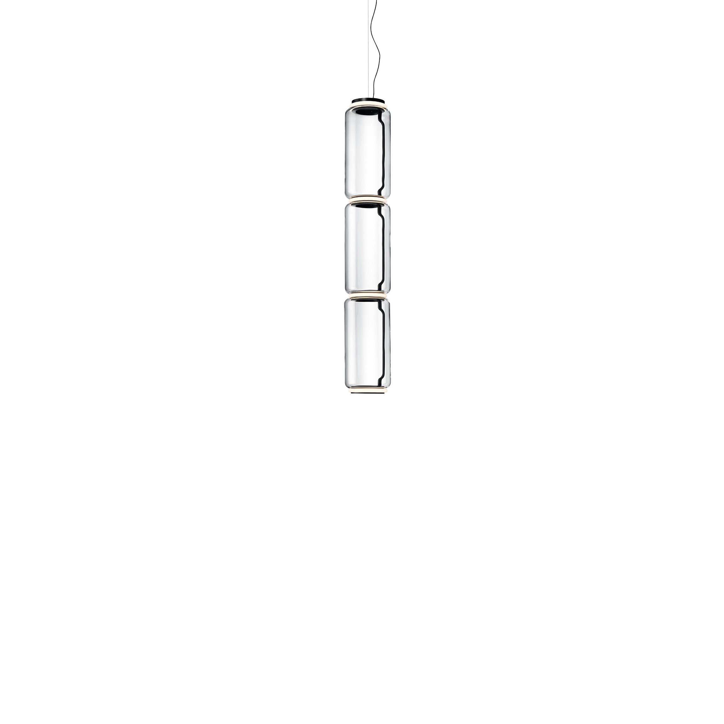 Flos - Lamp Noctambule Suspension 3 Low Cylinder Black